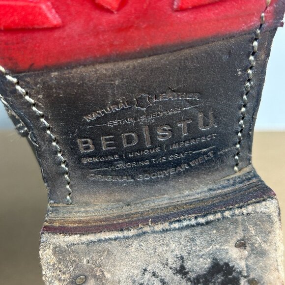 Bed Stu Eiffel Leather Ankle Boots Womens 9 Rustic Black/Dark Brown - Picture 8 of 14